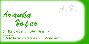 aranka hofer business card